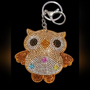 Sparkling Owl Bag Charm Keychain